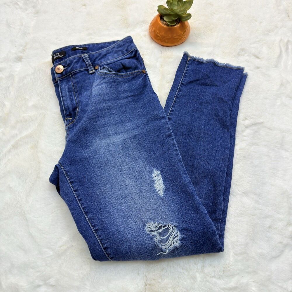 1822 Denim Skinny Ankle Jeans Medium Wash Mid Rise Women's Blue Size 10 - Picture 4 of 16